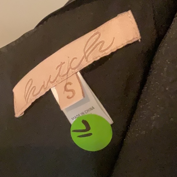 HUTCH -  Black Taffeta Dress with White Floral Design - NWOT - Picture 5 of 6